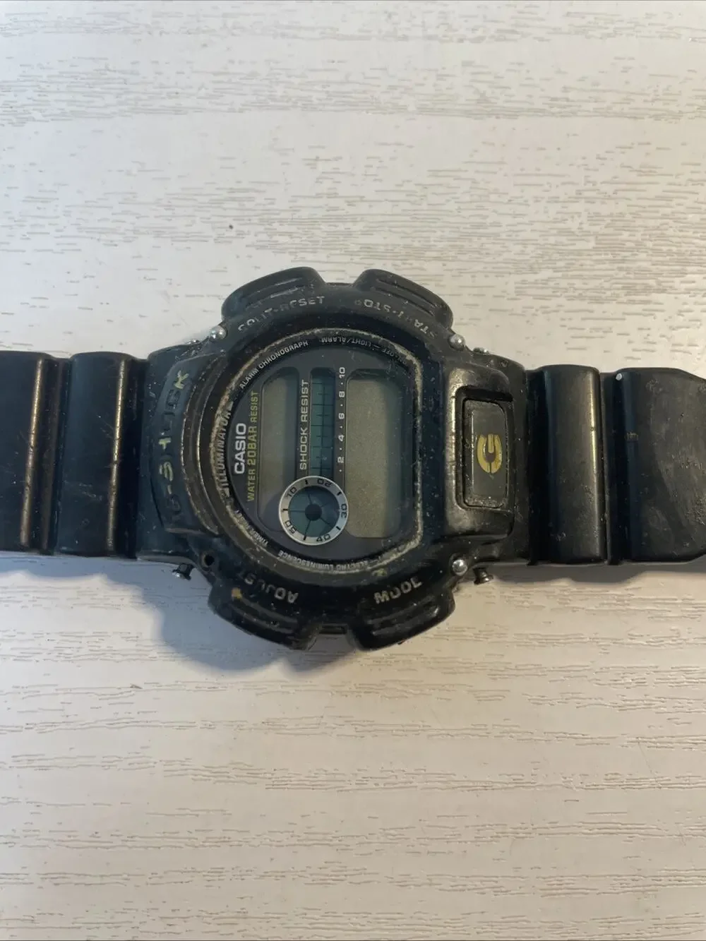 Vintage Casio G-Shock DW-9052 Digital Watch - Black Resin Strap Untested Read